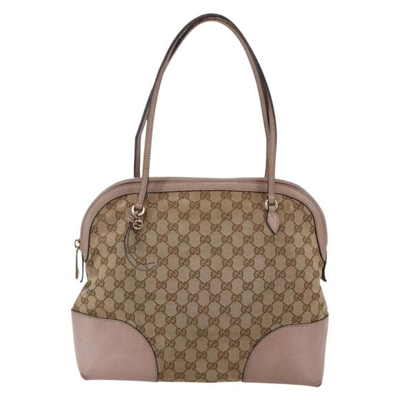GUCCI GG Canvas Shoulder Bag Beige Gold - Picture 2 of 13